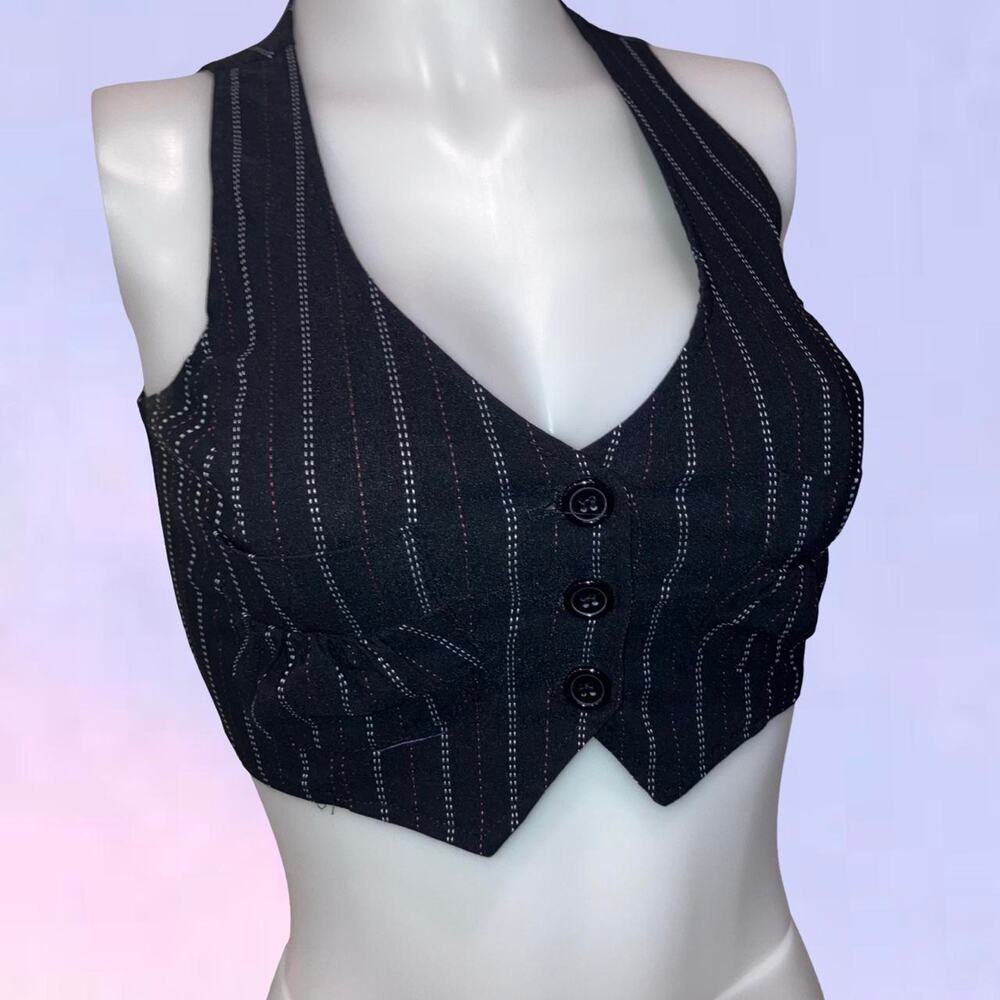 Vintage 90s y2k pinstriped vest wet seal